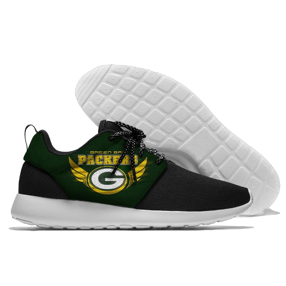 Men's NFL Green Bay Packers Roshe Style Lightweight Running Shoes 004